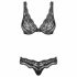 Obsessive Luvae - bloemen en strass bh-set (zwart)