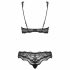 Obsessive Luvae - bloemen en strass bh-set (zwart)