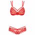 Obsessive 860-SET-3 - bandjes roze kant bh set (rood)