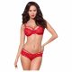 Obsessive 860-SET-3 - bandjes roze kant bh set (rood) - L/XL