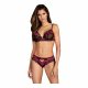 Obsessive Tulia - kanten lingerie set (zwart-roze)