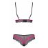 Obsessive Tulia - kanten lingerie set (zwart-roze)