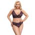 Cottelli Curves Plus Size - doorzichtige bh-set (paars)