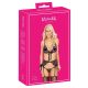 Kissable - zwart bh set met roze-paarse borduursel - L/XL