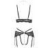 Abierta Fina - Open Lingerieset (zwart) - M