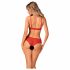 Obsessive Atenica - kanten lingerie set met kruisbandjes (rood) - M/L