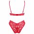 Obsessive Atenica - kanten lingerie set met kruisbandjes (rood) - M/L