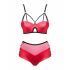 Obsessive Leatheria - leren look beha set (rood) - S/M