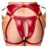 Cottelli Bondage - glanzend beha set met handboeien (rood) - M