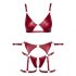 Cottelli Bondage - glanzend beha set met handboeien (rood) - M