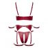 Cottelli Bondage - glanzend beha set met handboeien (rood) - M