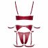 Cottelli Bondage - glanzend beha set met handboeien (rood) - M