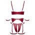 Cottelli Bondage - glanzend beha set met handboeien (rood) - L