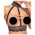 Abierta Fina - opengewerkt lingerie set met kettingen (zwart)