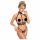 Abierta Fina - opengewerkt lingerie set met kettingen (zwart) - M