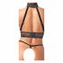 Abierta Fina - opengewerkt lingerie set met kettingen (zwart) - M