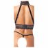 Abierta Fina - opengewerkt lingerie set met kettingen (zwart) - M