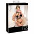 Abierta Fina - opengewerkt lingerie set met kettingen (zwart) - L