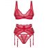 Obsessive Cupid Desir - kanten lingerie set (rood) - L/XL