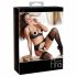 Abierta Fina - schitterende stenen lingerie set (zwart) - 80B/M