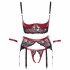 Cottelli Bondage - Matte kanten bh-set (rood)