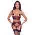 Cottelli Bondage - Matte kanten bh-set (rood) - L