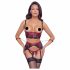 Cottelli Bondage - Matte kanten bh-set (rood) - L