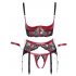 Cottelli Bondage - Matte kanten bh-set (rood) - L