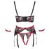 Cottelli Bondage - Matte kanten bh-set (rood) - L