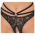 Abierta Fina - Open Bra and Thong (Black-Gold) 