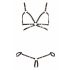 Cottelli Bondage - glanzend harnas bikini (zwart) - L