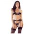 Cottelli - open kant lingerie set (zwart) - XL