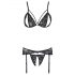 Cottelli - open kant lingerie set (zwart) - XL