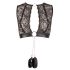 Cottelli Bondage - glanzend gestreepte kanten lingerie set (4-delig) - M