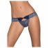 Obsessive Auroria - Bow-embroidered Women's Panties (Blue)  - L/XL