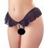 Cottelli - open pareltje string (zwart) - XL