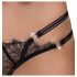 Cottelli - luxe, open string met ringen (zwart) - M/L