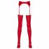 NO:XQSE - glanzend jarretelset (rood) - L/XL