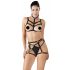 Cottelli - sierlijke lichaamsharnas lingerie set - zwart (S-L)