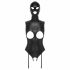 Bad Kitty - open body met hoofdmasker (zwart) - M