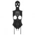 Bad Kitty - open body met hoofdmasker (zwart) - L