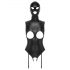 Bad Kitty - open body met hoofdmasker (zwart) - L