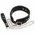 Bad Kitty - silicone halsband met riem (zwart)