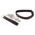 Bad Kitty - hartjes halsband met metalen riem (zwart-rood)