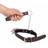 Bad Kitty - hartjes halsband met metalen riem (zwart-rood)