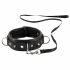 Bad Kitty - Spijker- en Studhalsband met Leash (Zwart)