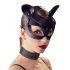 Bad Kitty - kunstleren, met strass-steentjes versierde kattenmasker - zwart (S-L)