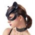 Bad Kitty - kunstleren, met strass-steentjes versierde kattenmasker - zwart (S-L)