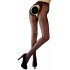 Cottelli - Lace, Striped Back Thigh-Highs (Black) 