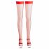 Cottelli - Dichte net kousen (rood) - XL